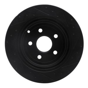 Chevrolet SS Brake Rotor (1) - Rear Left - R1 Concepts - Drilled & Slotted - Black - `08-`17